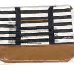 DSW NWT Unisex Striped Travel Tote Black White Tan Photo 1