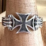 Cross Sterling Silver Ring Silver Photo 0
