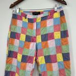 Brooks Brothers  Womens Straight Leg Pants Multicolor Geometric Pockets Patches 6 Photo 3