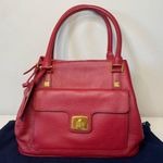 Brooks Brothers  Red Pebbled Leather Shoulder Purse Photo 1
