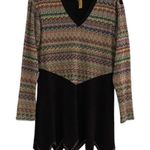 STALEY Gretzinger Black Multicolor Geometric Pattern Tunic Top Size Small Photo 0