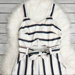 Crystal Doll White and blue Striped belted jumpsuit Photo 2