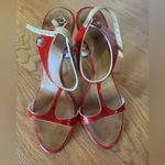 Giuseppe Zanotti  Red, White, and Tan Heeled Sandals Photo 2