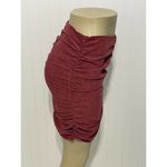 ZARA Draped Corduroy Ruched Mini Skirt Dusty Burgundy Red Women’s Size Medium Photo 2