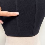 Babaton  Aritzia Black Carnegie Sculpt Knit Cap Sleeve Sweetheart Neck Crop Top Photo 8