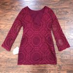 Alexia Admor • burgundy lace mini dress cocktail bell sleeve maroon low back Photo 10