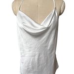 NWOT Olivia Grey Cowl Neck Satin Tank Top Size XL White Photo 0