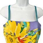 David Meister  Yellow Blue Purple Sunflowers Floral Sheath Sleeveless Dress sz 4 Photo 11