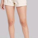 Wild Fable Shorts Women's Size 12 Beige High Waist Cuffed Casual Summer Denim Photo 0