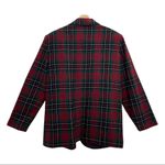 SAG HARBOR Vintage Tartan Plaid Single Breasted Wool Blazer Size 14 Christmas Red Photo 1
