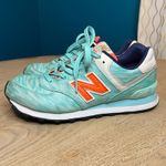 New Balance  574 Summer Waves Sneakers Shoes Aqua Coral Women’s 8 Photo 7