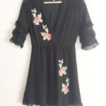 Topshop Black Floral Embroidered Dress Photo 1