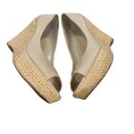 Franco Sarto SURF NUDE BLUSH NEUTRAL OPEN TOE PATENT LEATHER WEDGE SHOES 9 Photo 3