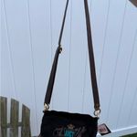 Juicy Couture Y2K Crossbody Bag Purse Love Your Couture Velour Black Brown H Photo 6