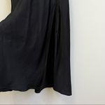 ZARA Midi Surplice Draped Dress with Side Slit Black Small Photo 8