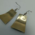 Western Cowgirl Wool & Alpaca Silver Set Earrings Boho Aztec Pattern Handmade Blue Photo 4