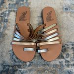 Ancient Greek Sandals Pink/Silver Metallic Slide Sandals Size 38/7.5 Silver Photo 5
