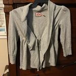 Juicy Couture Y2K Tie Front Gray Long Sleeve Cardigan Sz P (0) Ruffle Cotton Photo 0