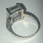 Size 8 Silver Tone Emerald Cut CZ Rhinestone Cocktail Statement Ring Photo 7