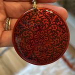 Necklace Beads Medallion Hippie Bohemian Earthy Brown Burnt Orange Photo 4