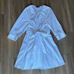 Eloquii White Ruffled Tie Waist Wrap Style Shirt Dress Long Sleeve Bridal 22 Photo 8