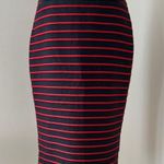 J.Crew Navy Blue/Red Striped Cotton Pencil Skirt sz 4 Photo 0