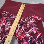Athleta  Maroon & Batik Print Floral Leggings Size Small‎ Photo 6