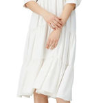 Amanda Uprichard  Saffron Midi Crepe Shift Dress in Ivory Off-white Size XL Photo 0