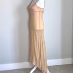 Victoria's Secret Victoria’s Secret Nude Embroidered Silk Maxi Slip Photo 6