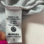 Sundry  Size 1 Small Keep It Simple Peplum Tank w Ruffle Pale Blue Gray Raw Hem Photo 7