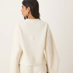 ASOS Cream Oversized Brushback Sweatshirt Ruched Sleeve - S Photo 3
