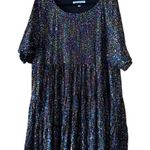 Amazing Lace  Oil Slick Sequin Tiered Babydoll Concert and Party Mini Dress XL Photo 1