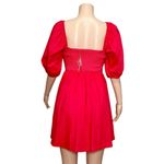 Anthropologie MAEVE x  Puff Sleeved Sweetheart Mini Dress, Red, Small Photo 8