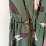 Francesca’s Needle & Thread Green Feather Print Dress Halter Tie Neck NEW Large Photo 10