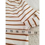 J.Crew Long Sleeve Knit Ruffle Stripe Henley Top Brandy & Cream Size XXS Photo 3