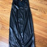 ZARA Black Faux Leather Slip Dress Photo 7