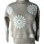 &merci &merci Sweater‎ Floral Brown Small Acrylic Cotton Poly Blend Cropped Floral Photo 0