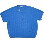 J.Crew NWT Cashmere Cable-knit Henley T-shirt in Sail Blue Sweater XL Photo 0