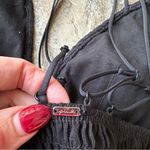 PINK - Victoria's Secret  Black Triangle Smocked Bralette Size Large Photo 4