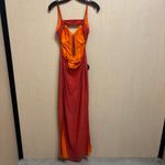 SCALA Vintage Orange Beaded Long Formal Prom Dress Backless Y2K 1990 100% Silk Red Photo 5