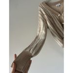 Lucy Paris  Zebra Patterned Tan & Cream Cropped Cardigan Size Medium Soft Cozy Photo 8