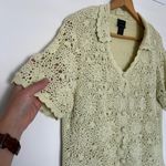 Laura Scott Vintage  Yellow Crochet Knit Top Photo 4