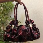 Vampy Whimsygoth Cyber Punk It Girl Baddie Burgundy Red Black Vintage Y2K Leather Shoulder Hand Bag Purse Braided Strap Comes with wallet Great condition Measurement in pics Photo 1