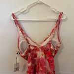 Shade & Shore Plunge Side-Tie One Piece Swimsuit Pink Floral Photo 8
