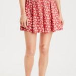 American Eagle Floral Flutter A Line Circle Skater Mini Skirt Size M Pink Ivory Photo 0