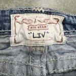 Big star Collection Blue Liv Jeans Women’s 27Long Embroidered Pockets Biker Y2K Photo 4