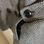 Last Kiss black and white herringbone pattern peacoat-style jacket size L Photo 4