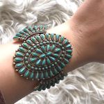 Lucky Brand Teal And Gold Cuff Bracelet  Photo 0