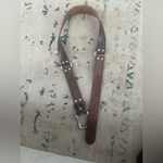 Brown Leather vintage belt with metal detailing and studs Photo 1