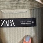 ZARA  Olive Ribbed Textured Long Sleeve Collared Button Down Shirt Women Sz S Photo 7